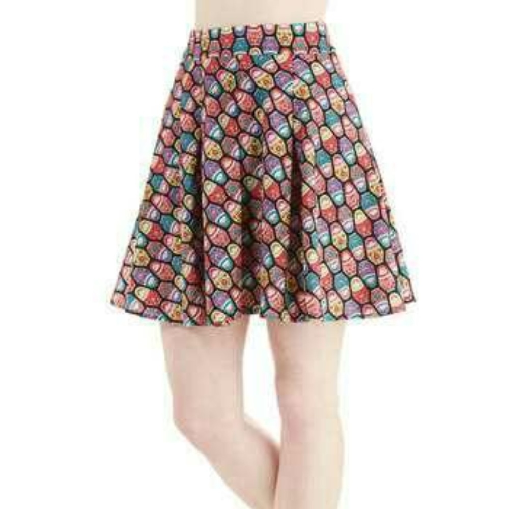 Modcloth Skater Matryoshka Skirt 1X